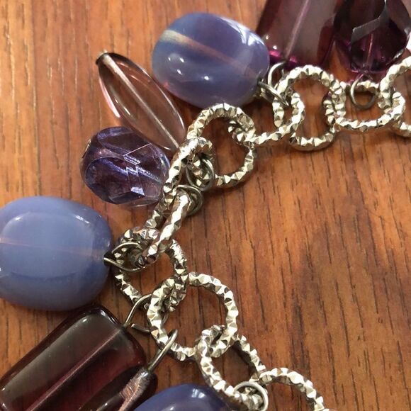 Una Alla Volta Murano glass Purple charm bracelet. - Picture 2 of 6